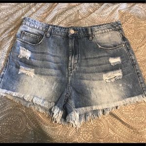 High waisted jean shorts